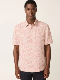 Roze - Textured Floral Print Short Sleeve Shirt