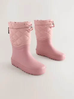 Roze - Thinsulate gevoerde regenlaarzen met rand