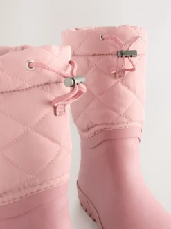 Roze - Thinsulate gevoerde regenlaarzen met rand