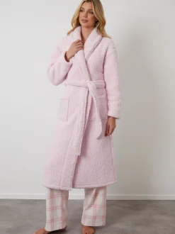 Roze - Threadbare Cosy Borg Dressing Gown