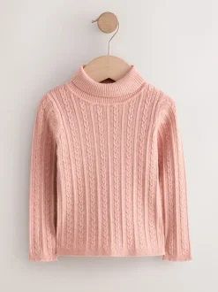 Roze - Trui met rolkraag (3 mnd-10 jr)