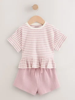 Roze - T-shirt en shorts verpakking van 2 stuks (3 mnd - 7 jr)