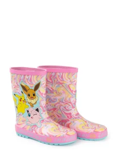 Roze - Vanilla Underground Kids Pokemon Wellies with Handles