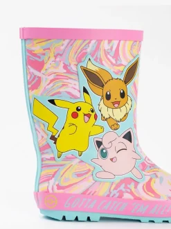Roze - Vanilla Underground Kids Pokemon Wellies with Handles