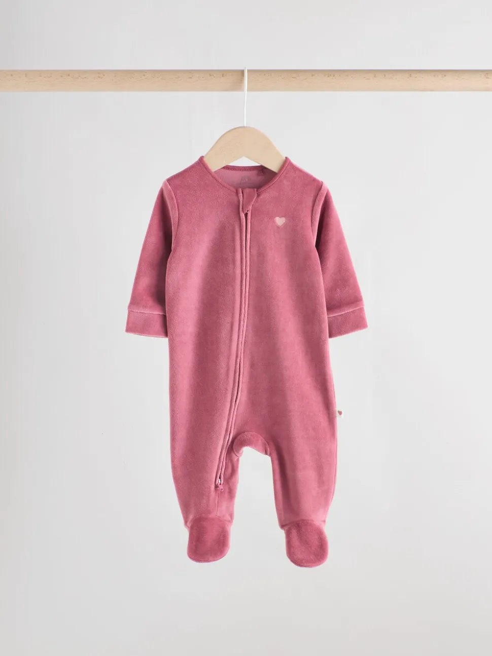 Roze - Velour Baby Sleepsuits 2 Pack (0mths-2yrs)