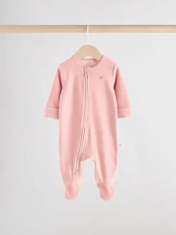 Roze - Velour Baby Sleepsuits 2 Pack (0mths-2yrs)