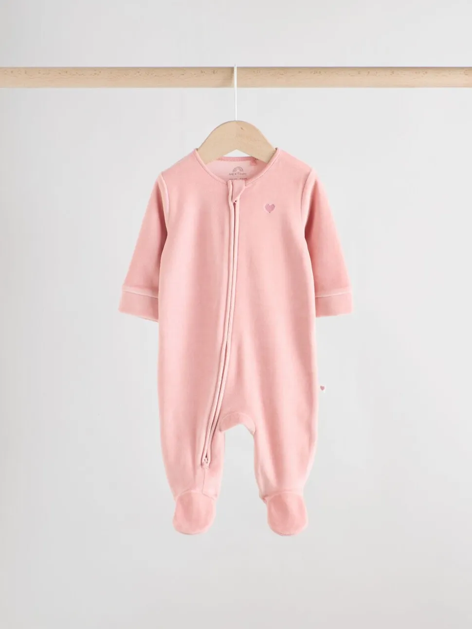 Roze - Velour Baby Sleepsuits 2 Pack (0mths-2yrs)