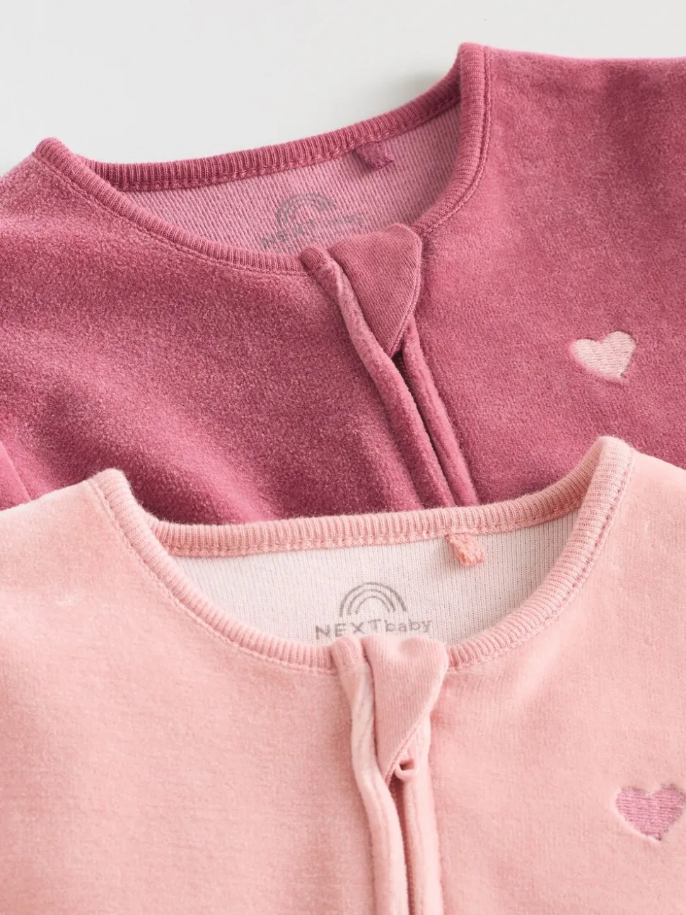 Roze - Velour Baby Sleepsuits 2 Pack (0mths-2yrs)