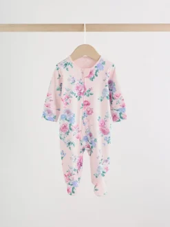 Roze - Verpakking van 3 babypyjama's met tweewegrits (0-2 jr)
