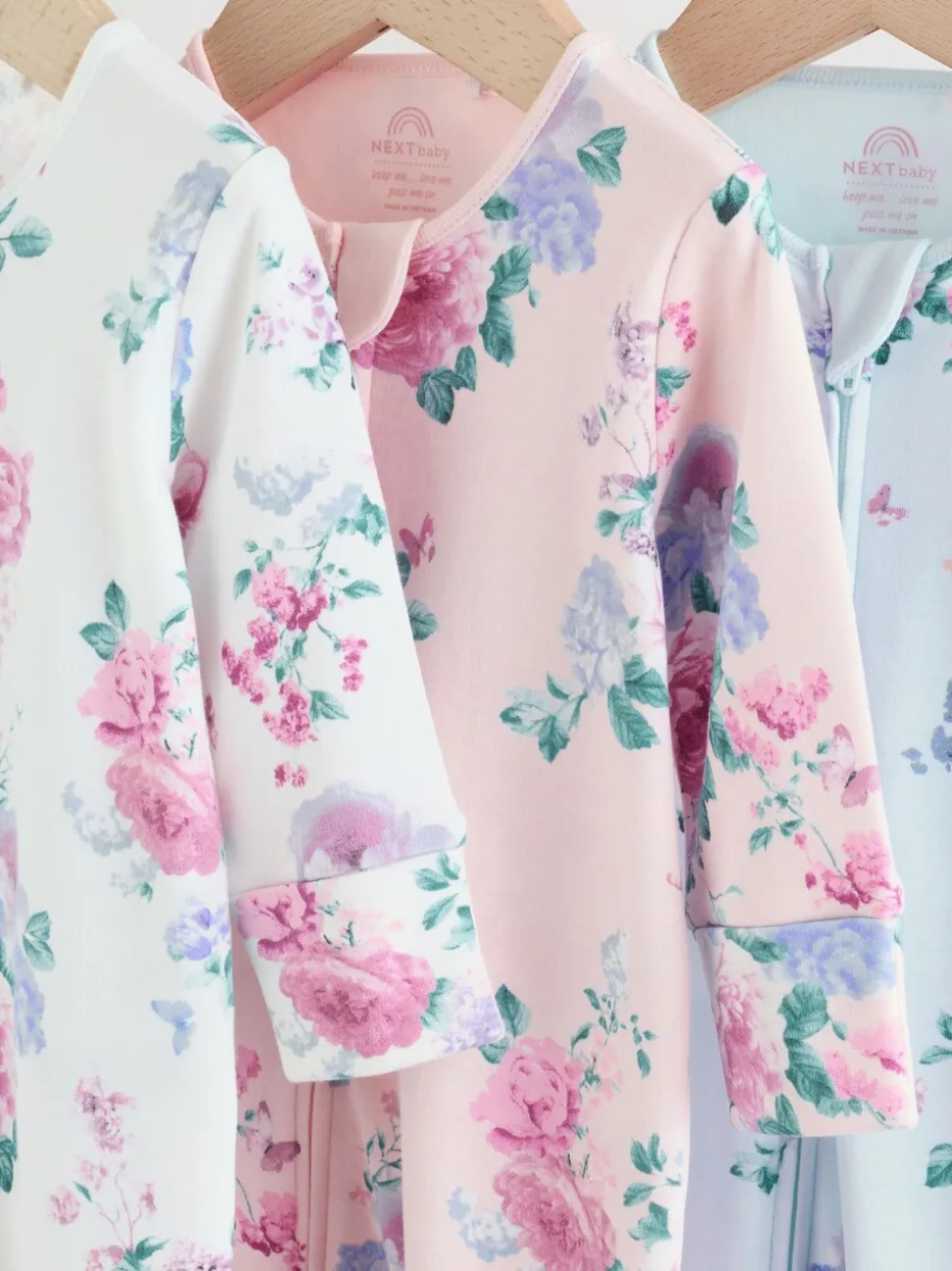 Roze - Verpakking van 3 babypyjama's met tweewegrits (0-2 jr)