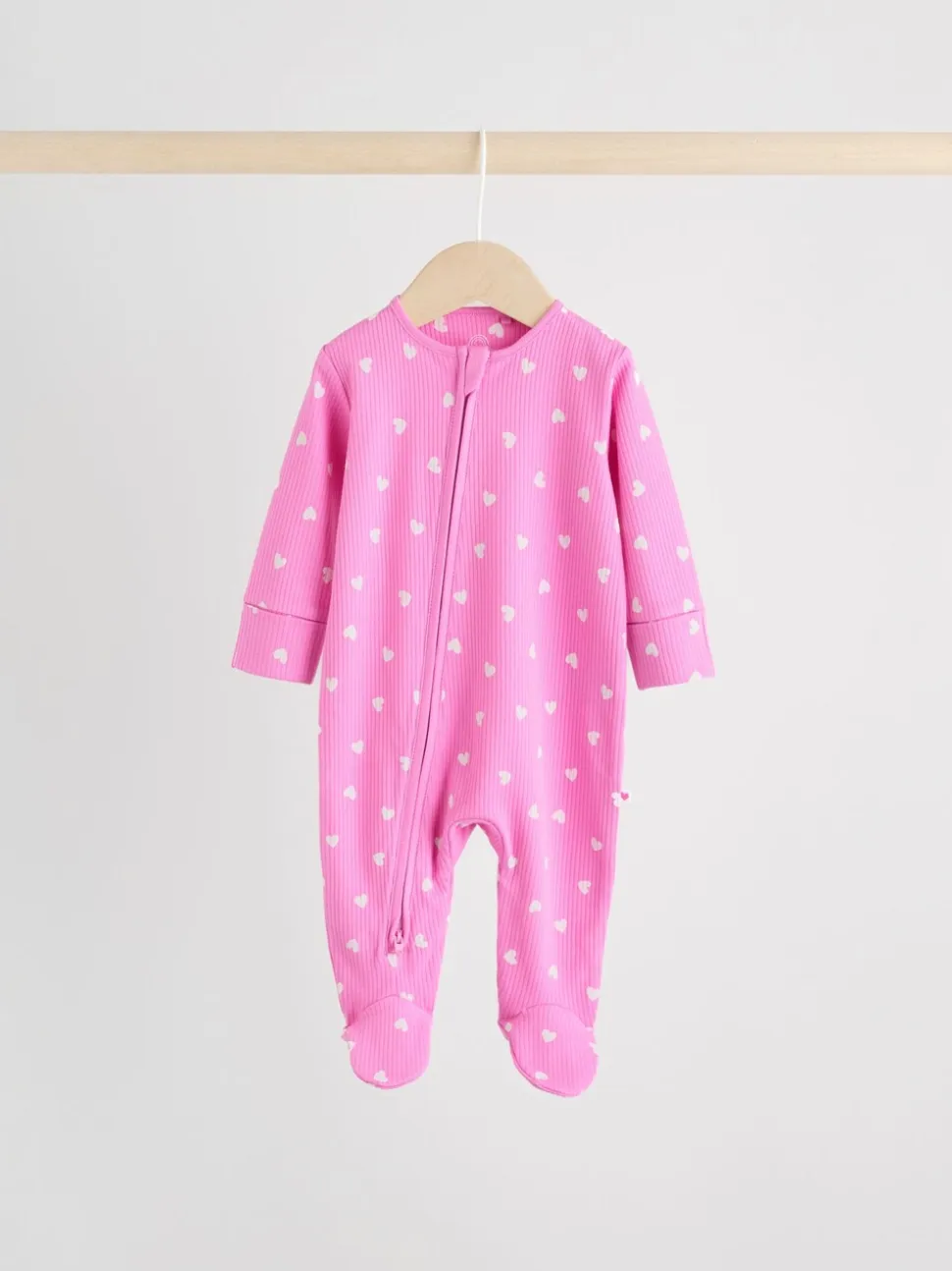 Roze - Verpakking van 3 babypyjama's met tweewegrits (0-2jr)