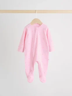 Roze - Verpakking van 3 babypyjama's met tweewegrits (0-2jr)