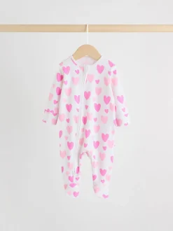 Roze - Verpakking van 3 babypyjama's met tweewegrits (0-2jr)