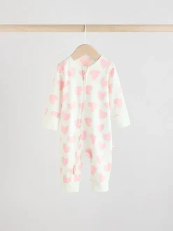 Roze - Verpakking van 4 Baby pyjama's met tweewegrits en Print (0mnd -3jr)