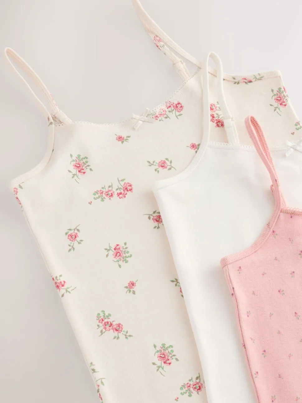 Roze - Verpakking van 3 cami topjes met bandjes en print (1,5 - 16 jr)