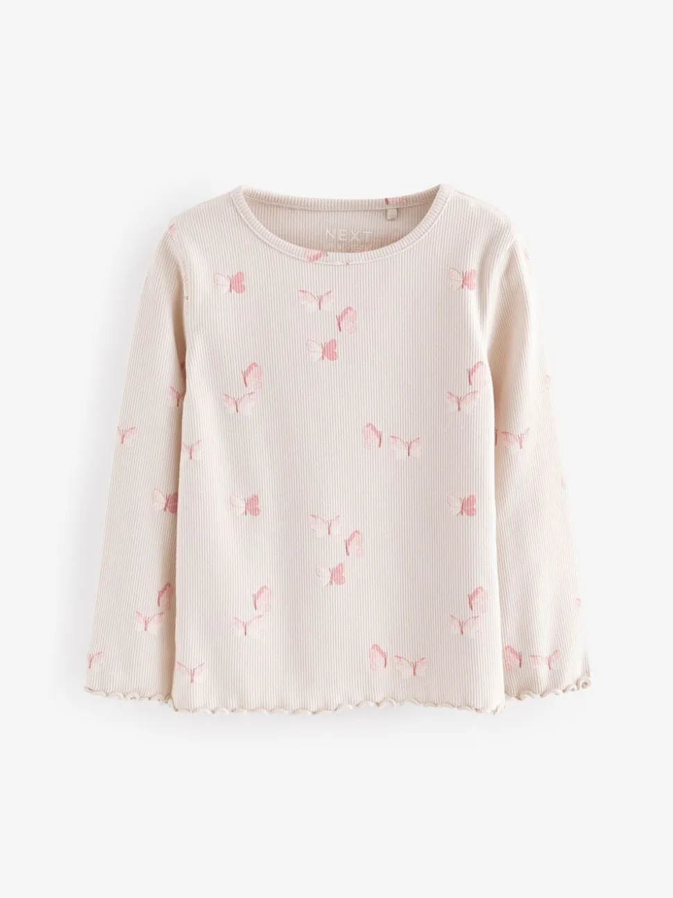 Roze - Verpakking van 5 geribbelde tops met lange mouwen (3mnd -7jaar)