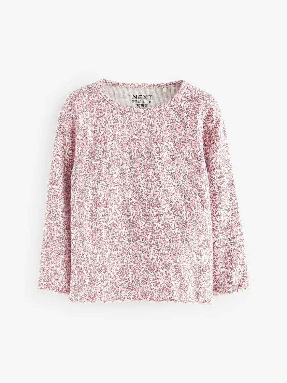 Roze - Verpakking van 5 geribbelde tops met lange mouwen (3mnd -7jaar)