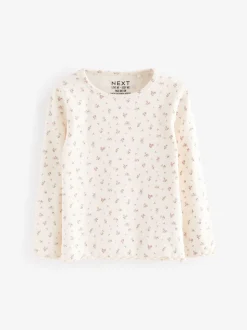 Roze - Verpakking van 5 geribbelde tops met lange mouwen (3mnd -7jaar)