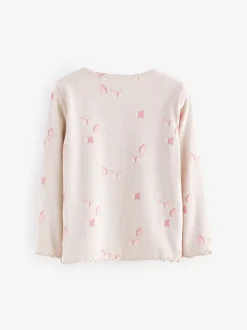Roze - Verpakking van 5 geribbelde tops met lange mouwen (3mnd -7jaar)
