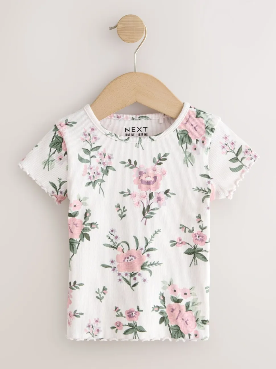 Roze - Verpakking van 5 geribbelde tops met korte mouwen (3mnd -7jaar)