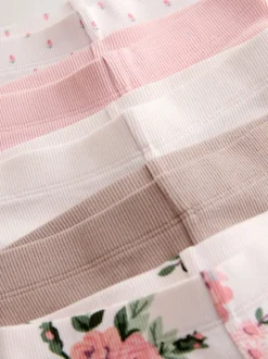 Roze - Verpakking van 5 geribbelde Leggings (3mnd -7jr)