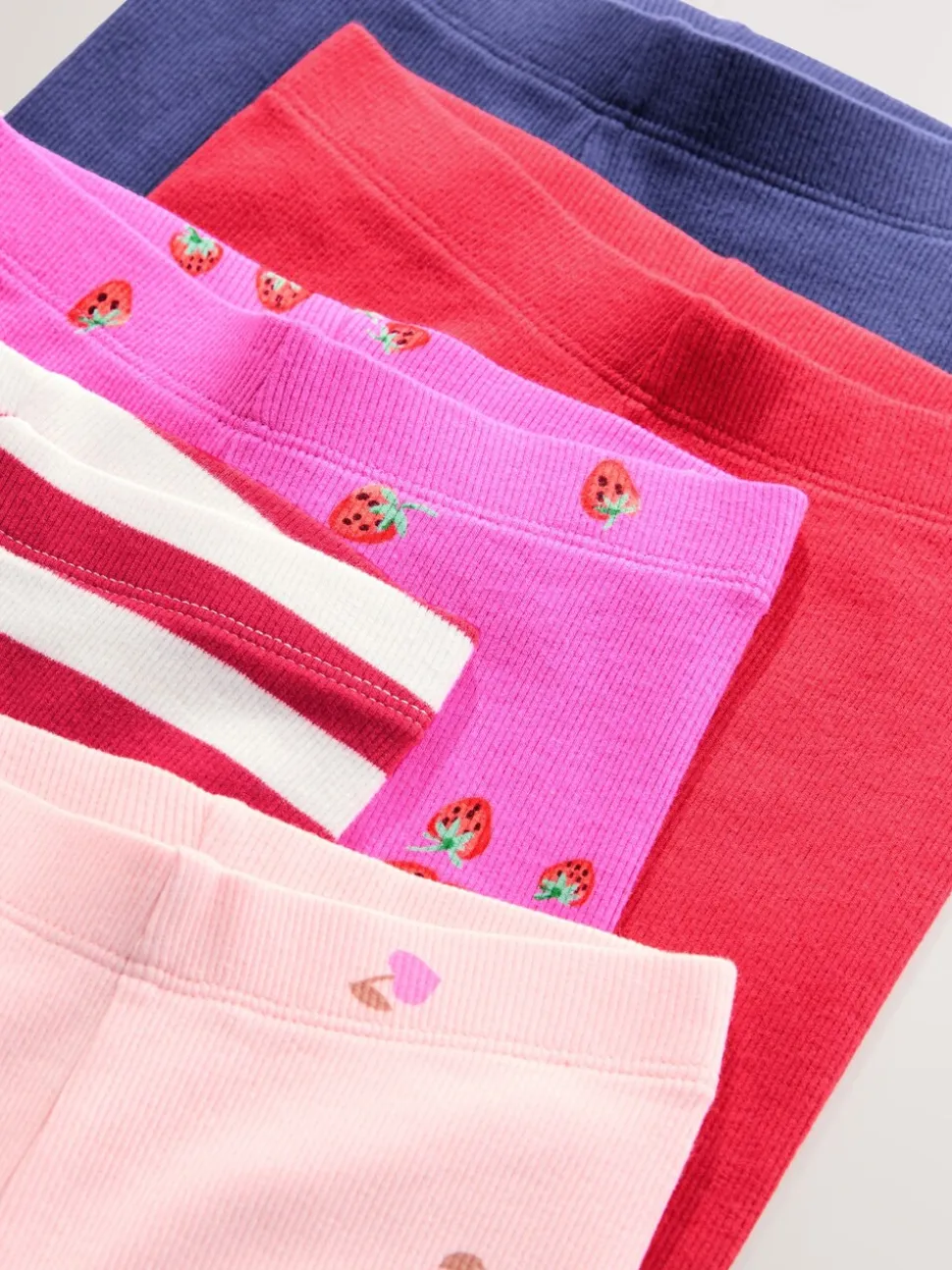 Roze - Verpakking van 5 geribbelde Leggings (3mnd -7jr)