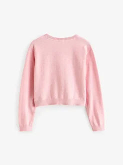 Roze - Vest met knopen 3jr-16jr (3mnd-16jr)