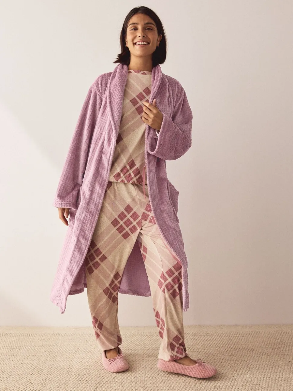 Roze - Waffle Cosy Robe