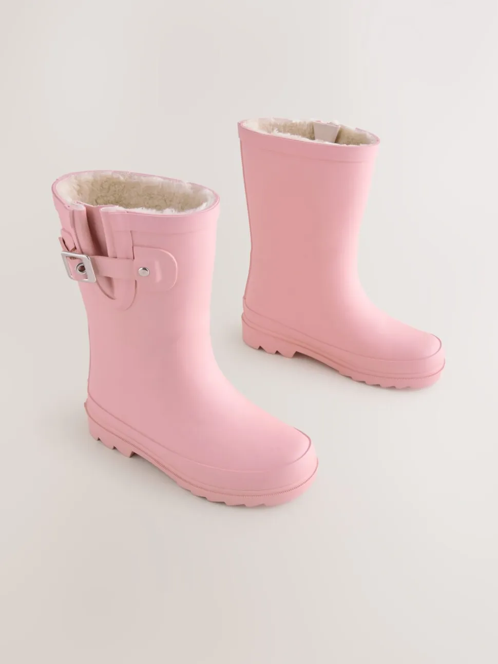Roze - Warmgevoerde regenlaarzen met gesp