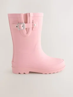 Roze - Warmgevoerde regenlaarzen met gesp