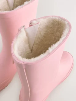 Roze - Warmgevoerde regenlaarzen met gesp