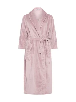 Roze - Yours Curve Super Luxe Maxi-badjas met sjaalkraag