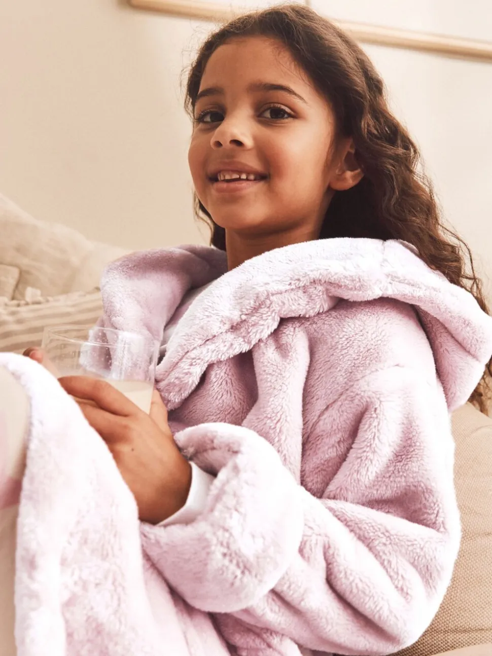 Roze - Zacht aanvoelende fleece kamerjas (9 mnd-16 jr)