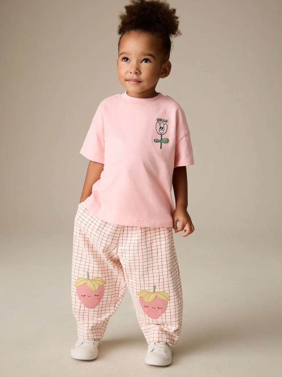Roze aardbei - Embellished Barrel Trousers (3mths-7yrs)