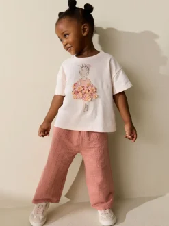 Roze ballerina - T-shirt met korte mouwen (3 mnd-7 jr)