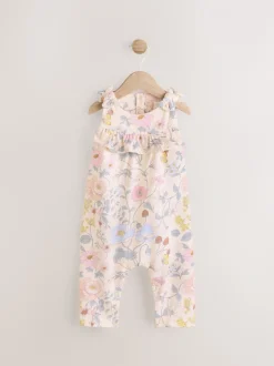 Roze bloemen - Babyromper met lange pijpen (0 mnd - 3 jr)