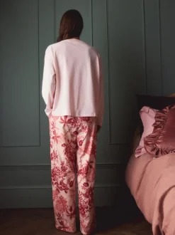 Roze bloemen - Kew Collection pyjama's met lange mouwen