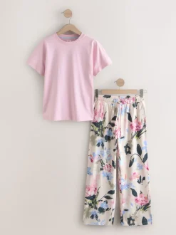 Roze bloemen - Pyjama met korte mouwen