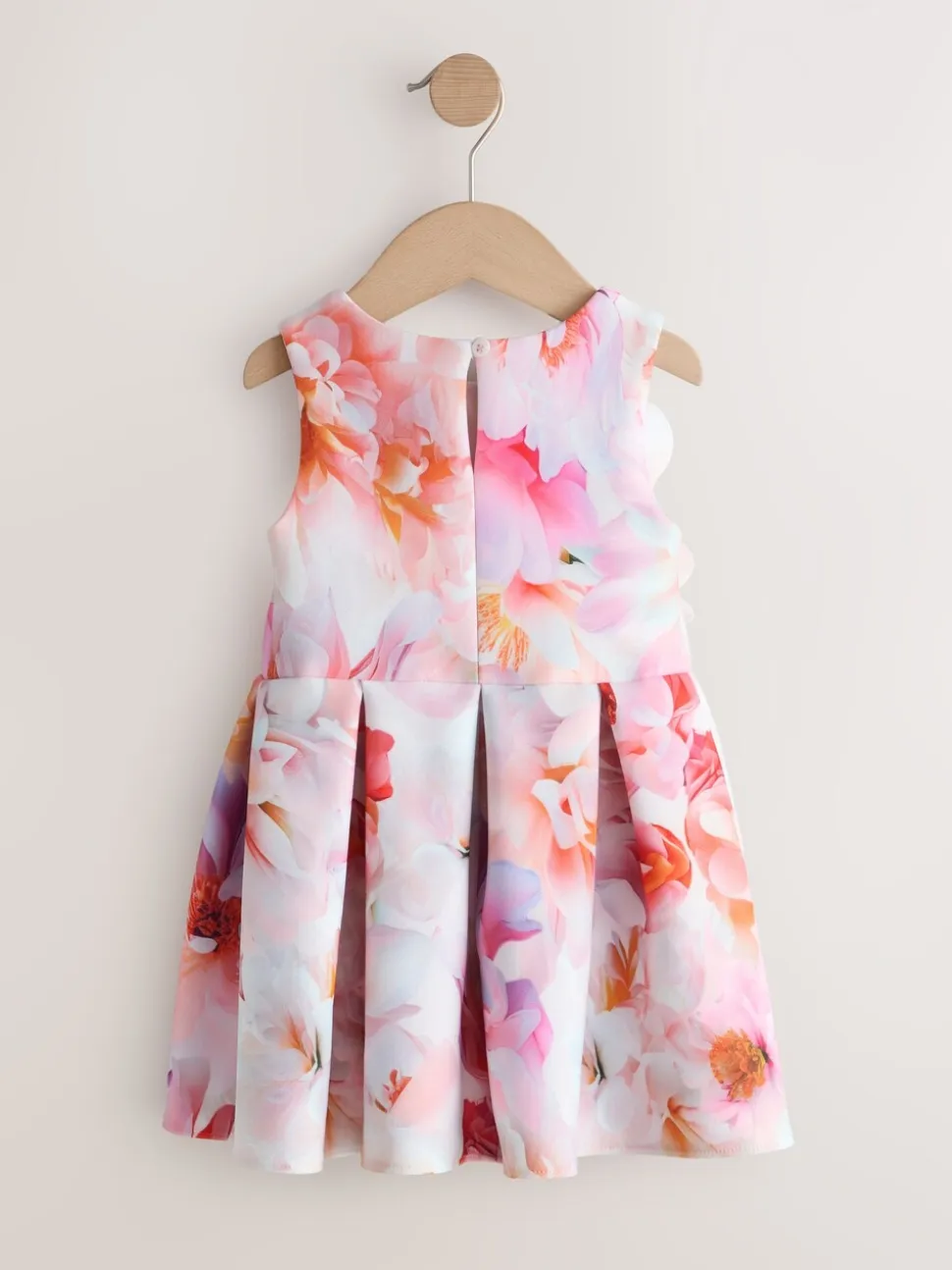 Roze bloemen - Scuba Occasion Dress (3mths-7yrs)