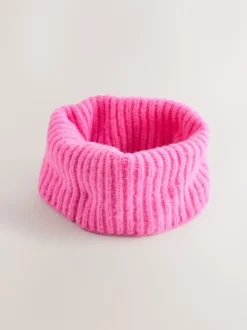 Roze bloemetjes - Chunky ribgebreide colsjaal (1-16jr)