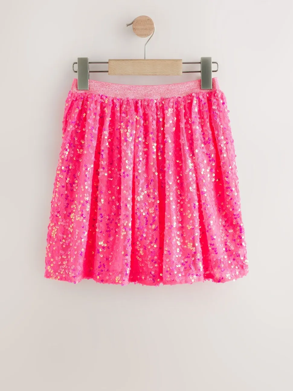 Roze bloemetjes - Rok met lovertjes (3-16 jr)