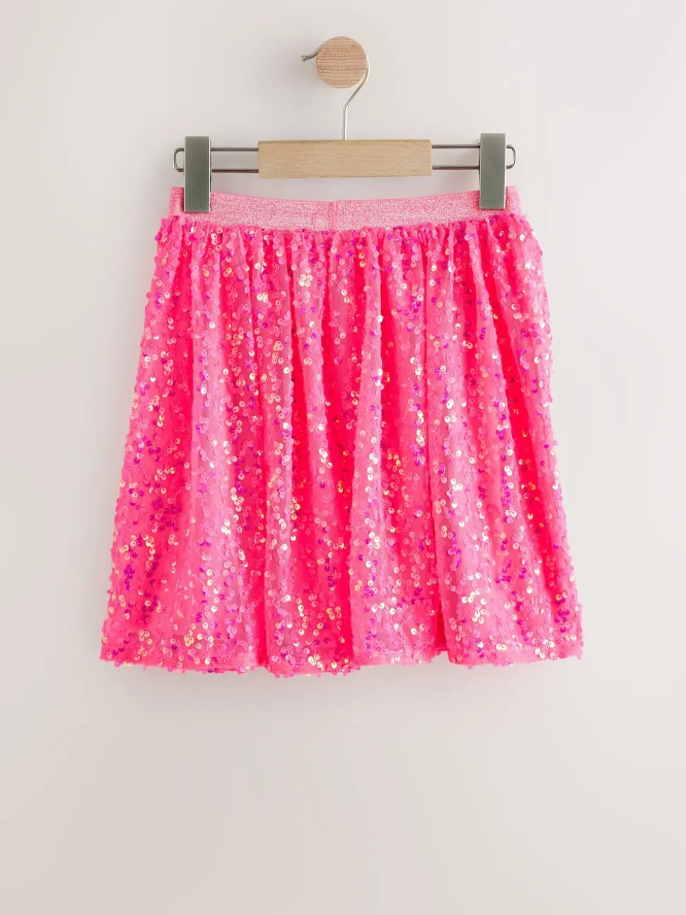 Roze bloemetjes - Rok met lovertjes (3-16 jr)
