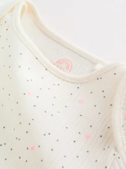 Roze bloemetjes - Set van 5 babyrompertjes met korte mouwen
