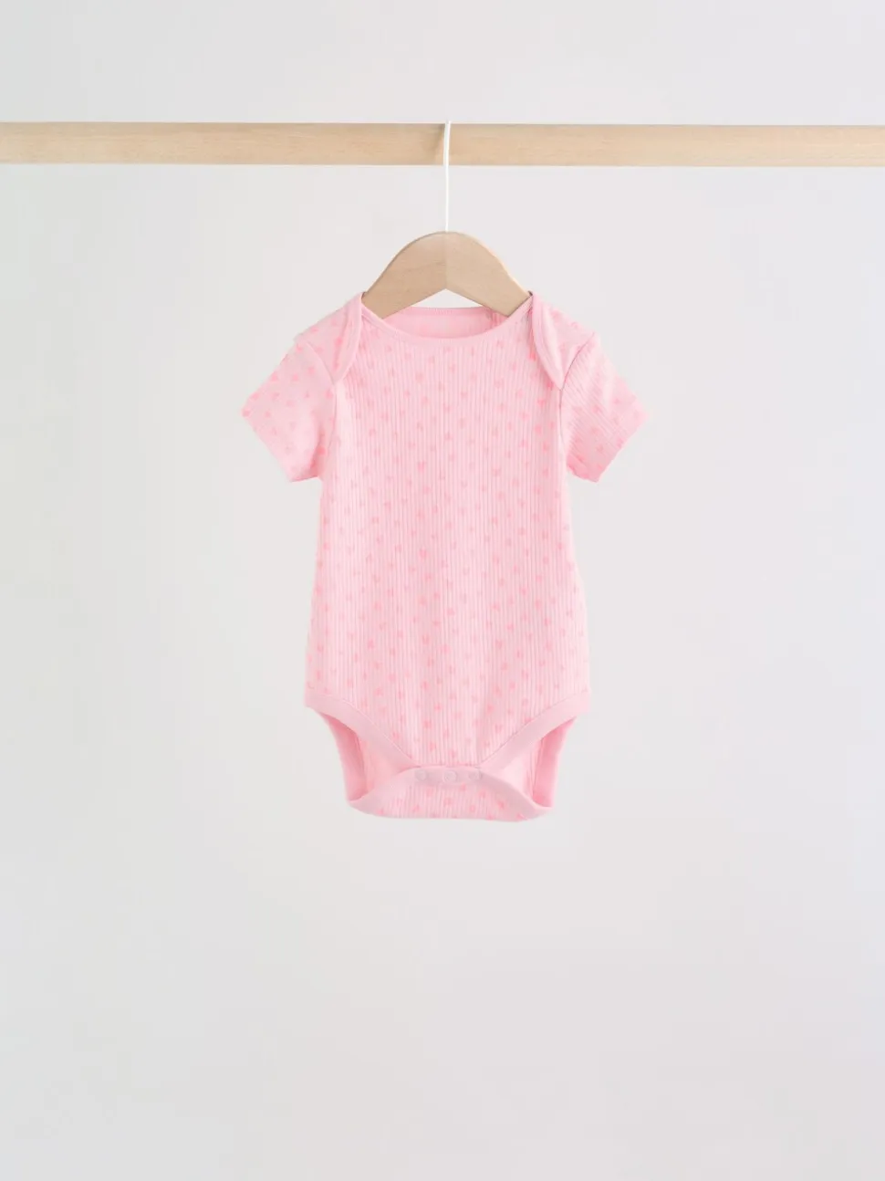 Roze bloemetjes - Set van 5 babyrompertjes met korte mouwen