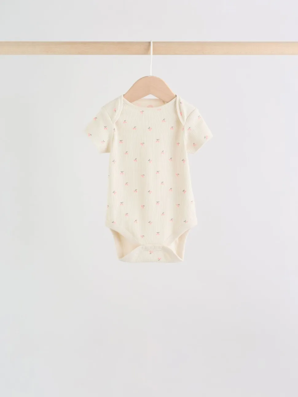 Roze bloemetjes - Set van 5 babyrompertjes met korte mouwen