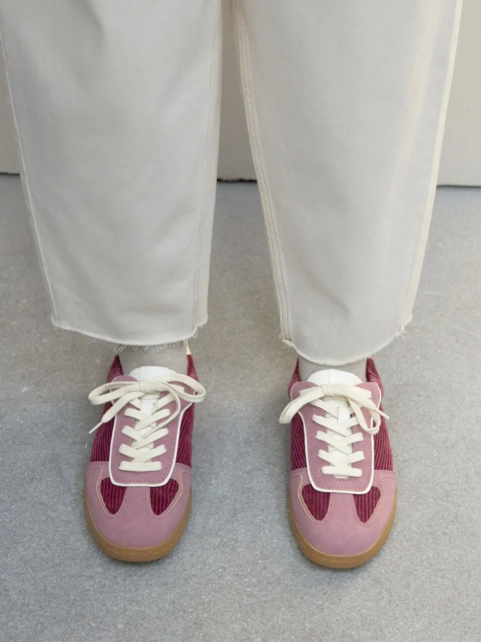 Roze corduroy - Forever Comfort® vetersneakers