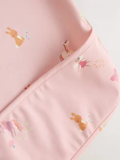 Roze eenhoornfeeën - Slabbetje met mouwen voor spenen en voeden