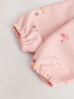 Roze eenhoornfeeën - Slabbetje met mouwen voor spenen en voeden