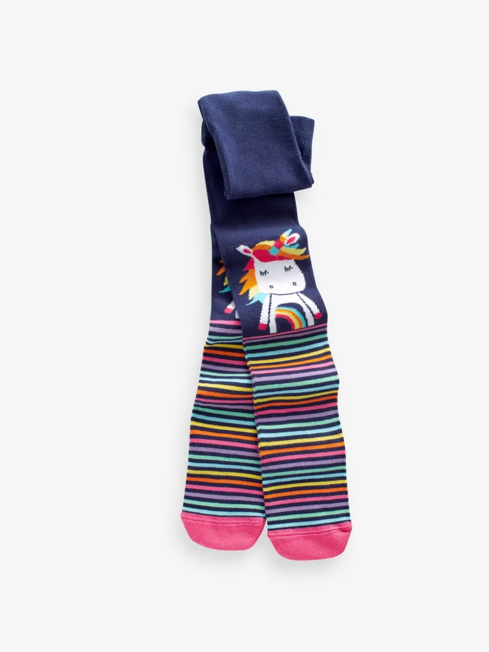 Roze en marineblauw - 3 Eenhoornmaillots met hoog katoengehalte