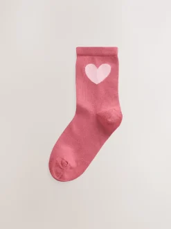 Roze en rood - 3 paar katoenrijke enkelsokken